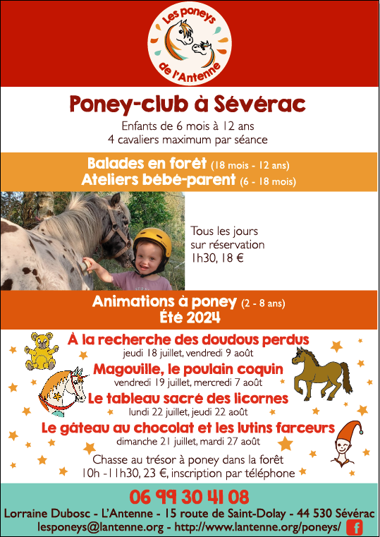 Programme de l'été 2024 - Les Poneys de l'Antenne