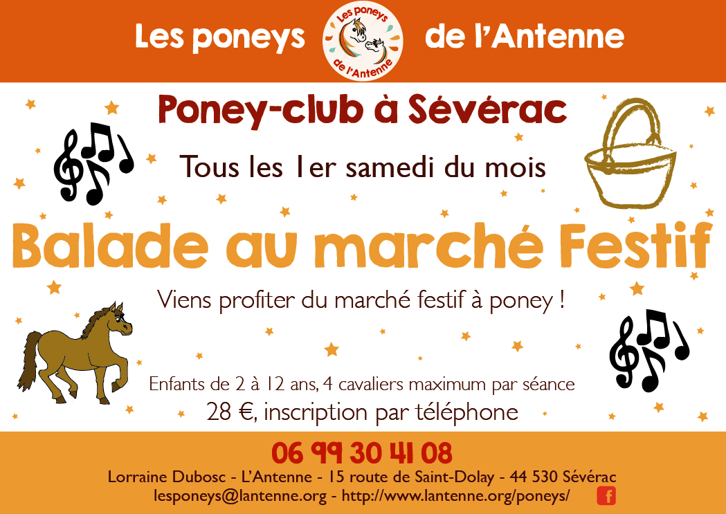 Les Poneys de l'Antenne-Affiche Balade Marché Festif