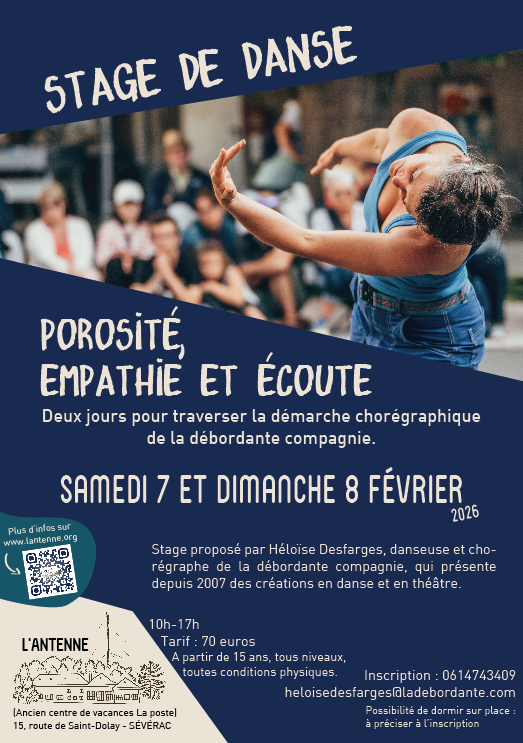Affiche Stage de Danse la débordante Cie - Samedi 7 et dimanche 8 février 2026