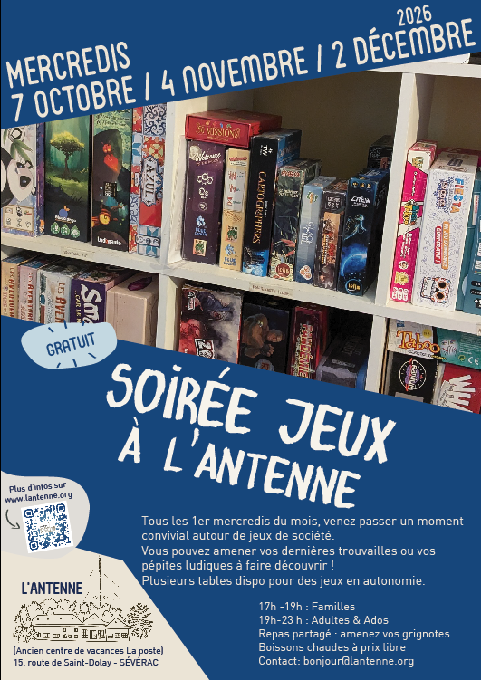 2026.10 - L'Antenne - Soirée Jeux à l'Antenne - Affiche - Web
